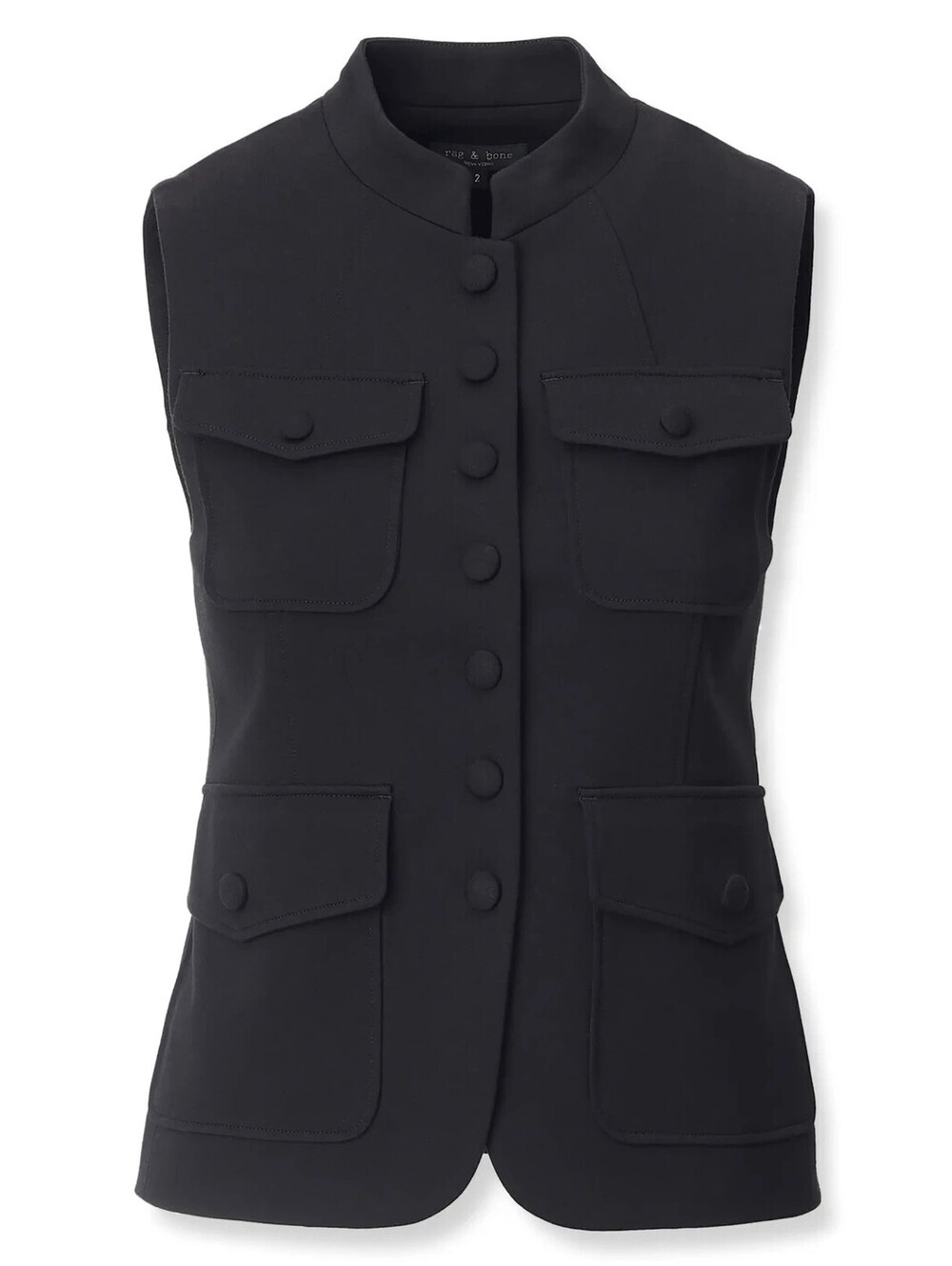 NEW, Rag & Bone Mercer Mercer Ponte Vest In Black Sz 14 #SJ2646